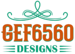 GEF6560 Designs logo, representing inspirational AI generated t-shirt graphics and custom apparel creations.