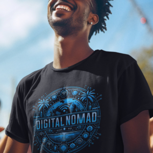 Digital Nomad T-Shirt for Freelancers and AI Nomads: AI-Generated Design